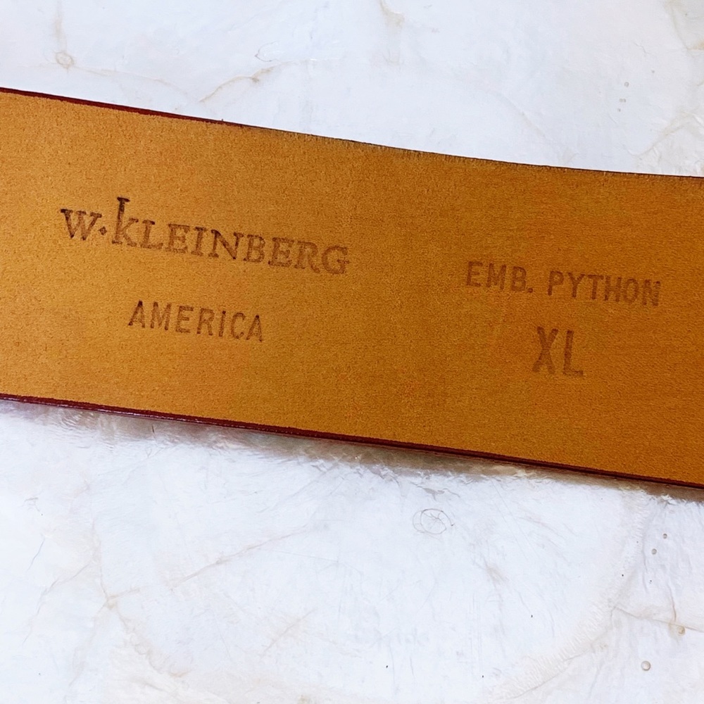 W. Kleinberg Red Embossed Python Snake Print Belt - image 7